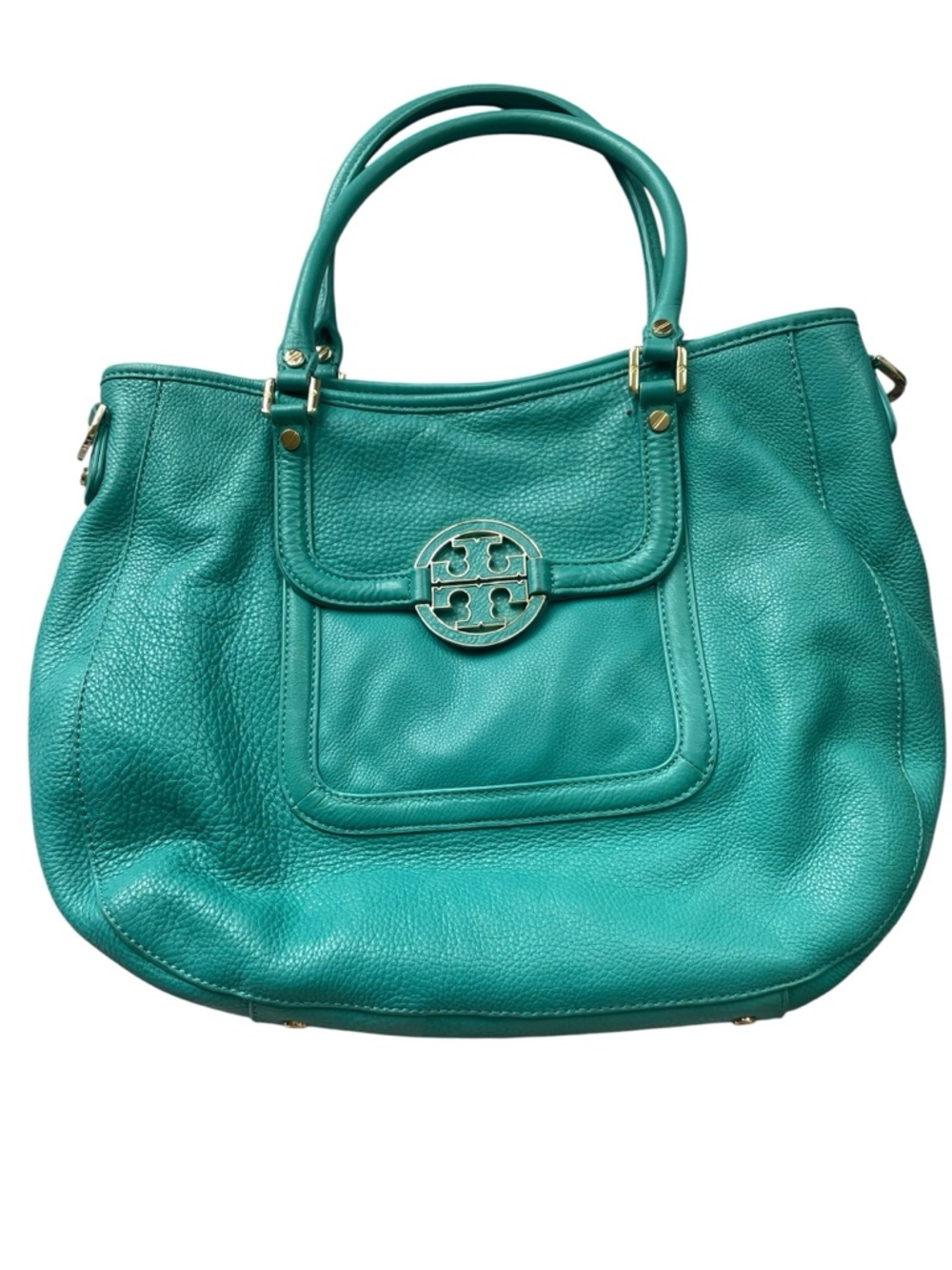 Tory Burch Amanda Teal Leather Tote Bag (as-is)